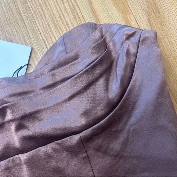 NWT Zara Satin Bandeau Mauve Strapless Crop Top Size Medium - Picture 7 of 10